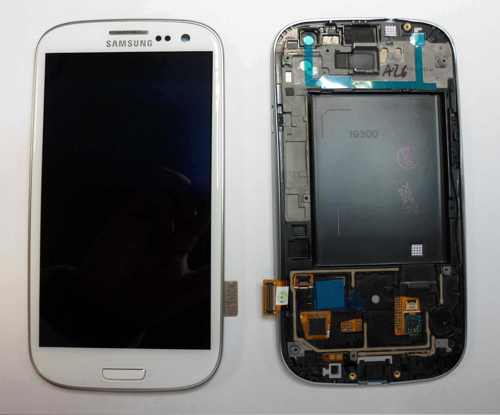 Repuesto Pantalla Lcd Touch Frame Marco  Samsung Galaxy S3 I9300 Blanco